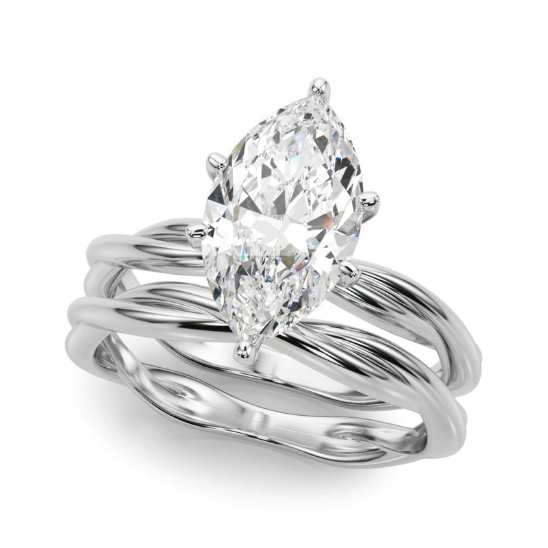 Gala Round Twisted Shank Engagement Ring