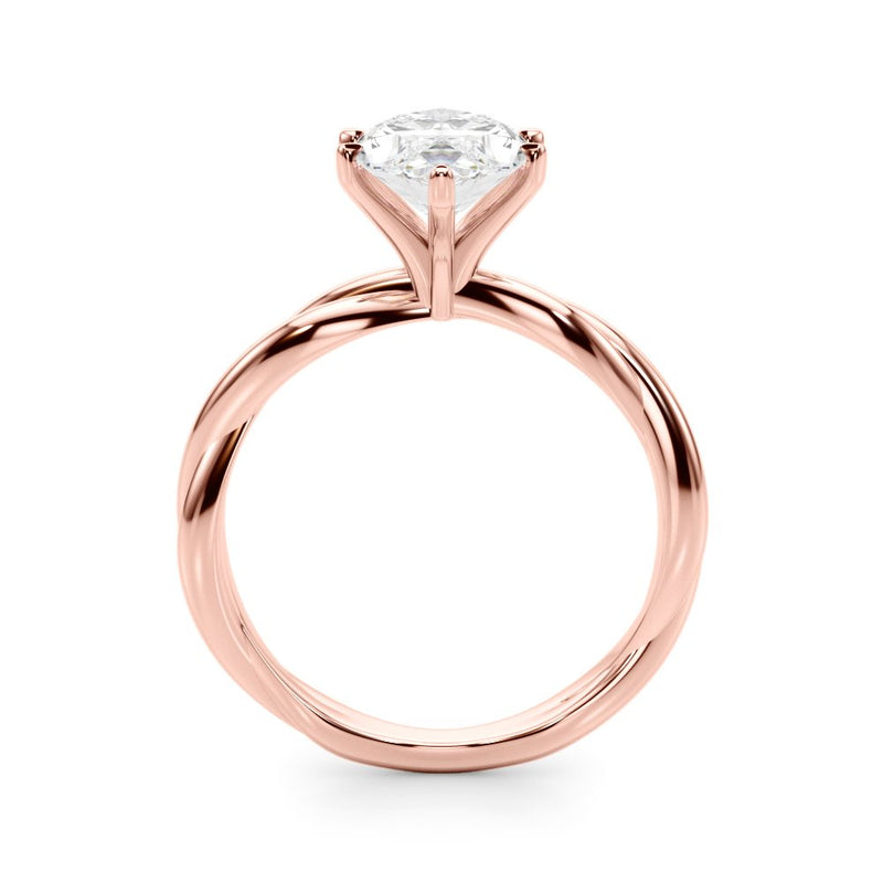 Gala Round Twisted Shank Engagement Ring