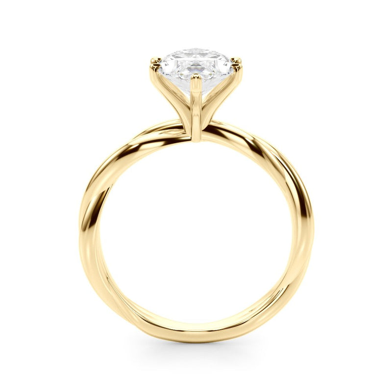 Gala Round Twisted Shank Engagement Ring