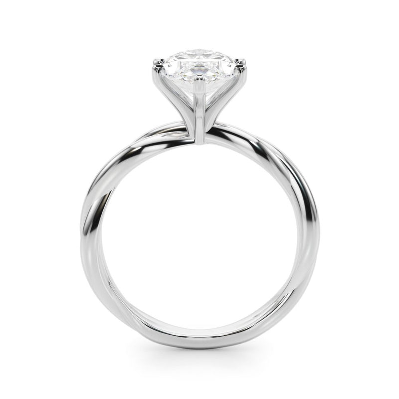 Gala Round Twisted Shank Engagement Ring