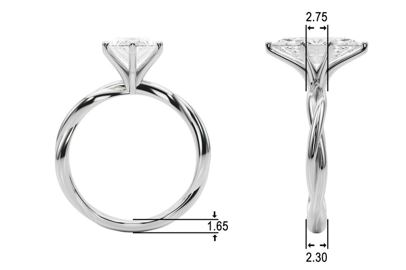 Gala Round Twisted Shank Engagement Ring