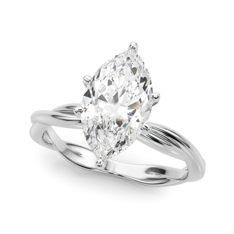 Gala Round Twisted Shank Engagement Ring