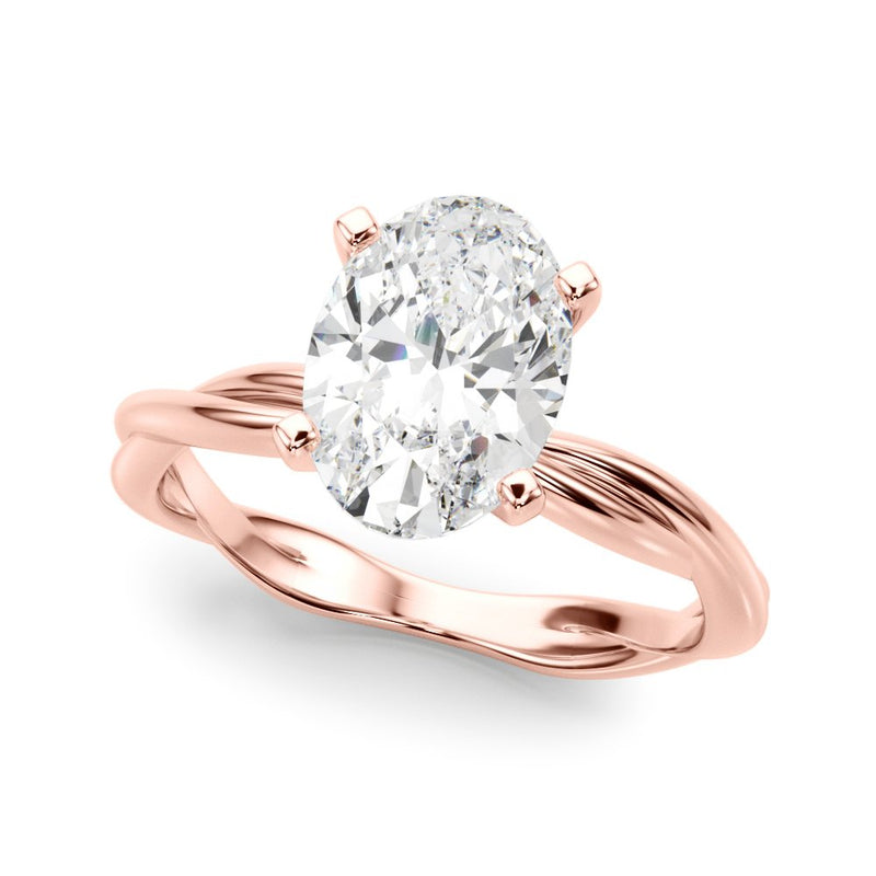 Gala Round Twisted Shank Engagement Ring
