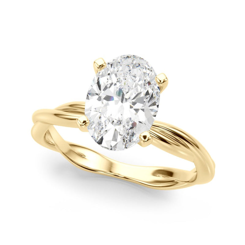 Gala Round Twisted Shank Engagement Ring