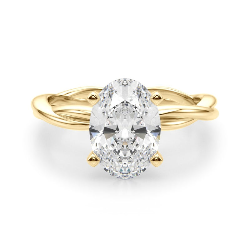 Gala Round Twisted Shank Engagement Ring