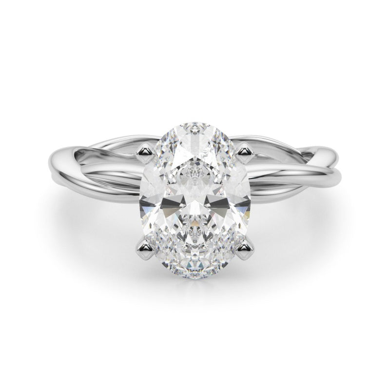 Gala Round Twisted Shank Engagement Ring