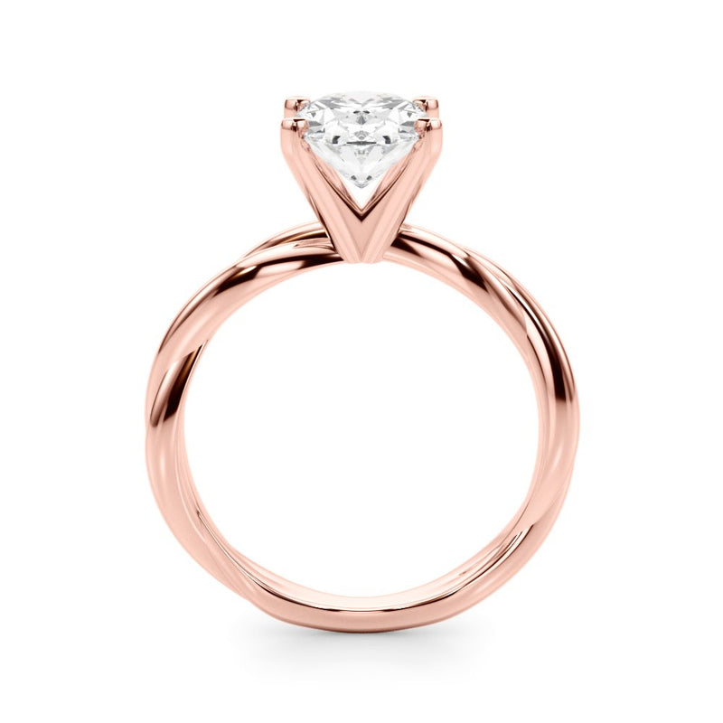 Gala Round Twisted Shank Engagement Ring
