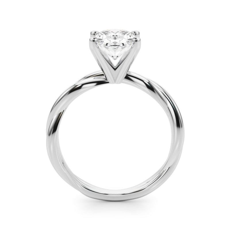 Gala Round Twisted Shank Engagement Ring