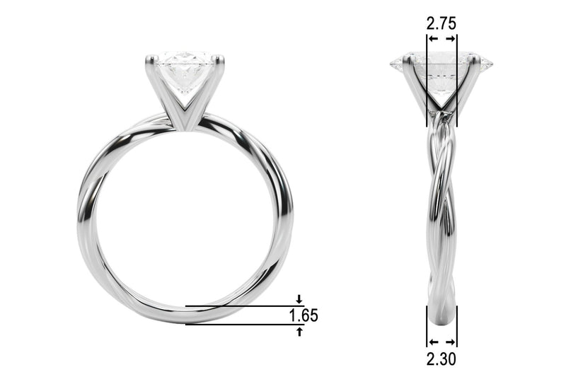 Gala Round Twisted Shank Engagement Ring