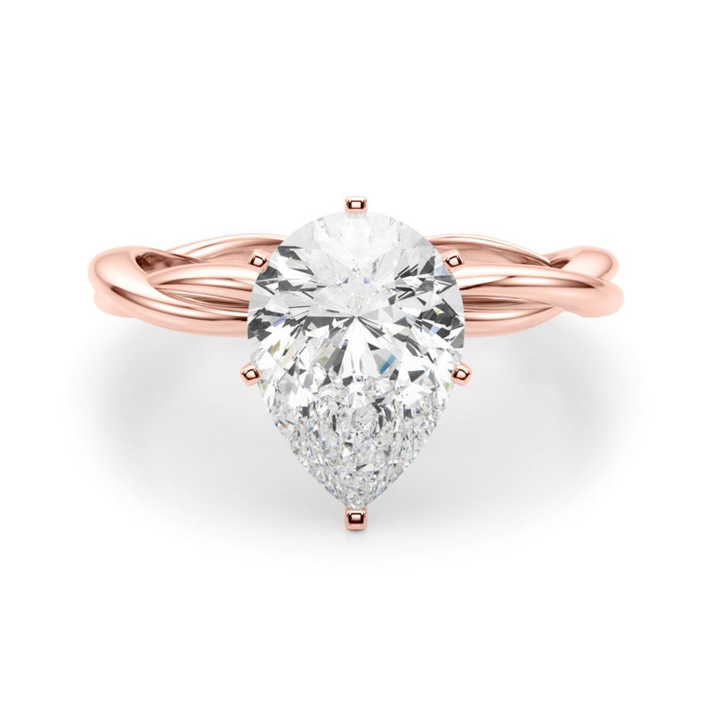 Gala Round Twisted Shank Engagement Ring