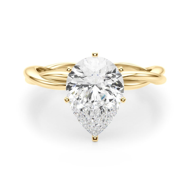 Gala Round Twisted Shank Engagement Ring