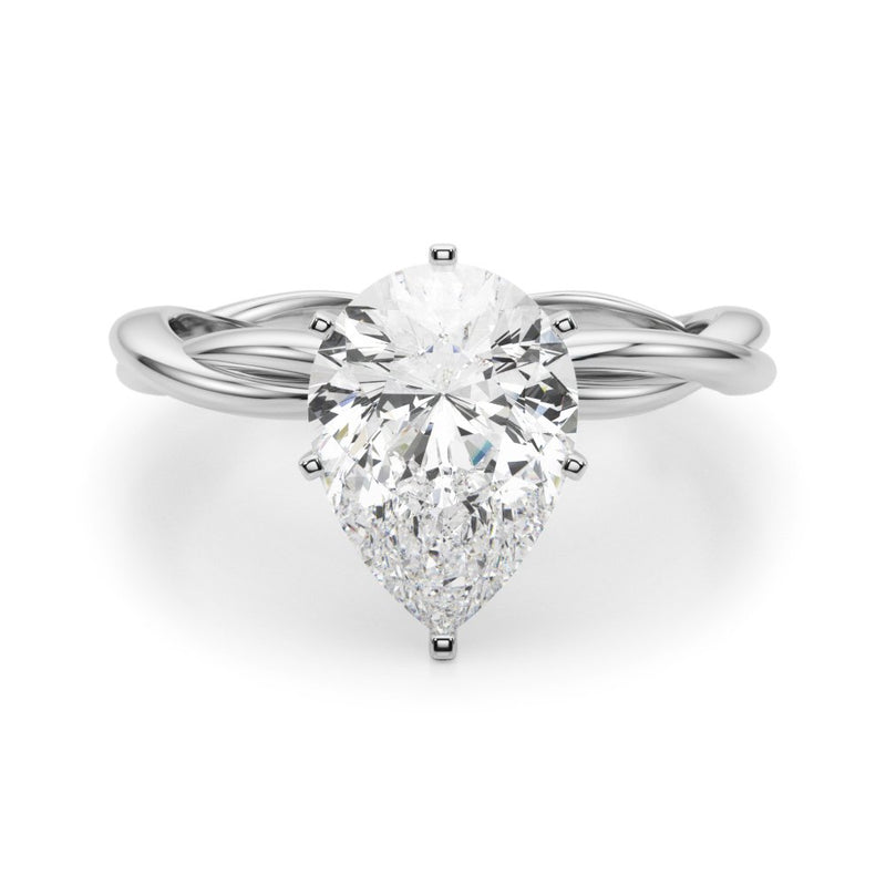 Gala Round Twisted Shank Engagement Ring