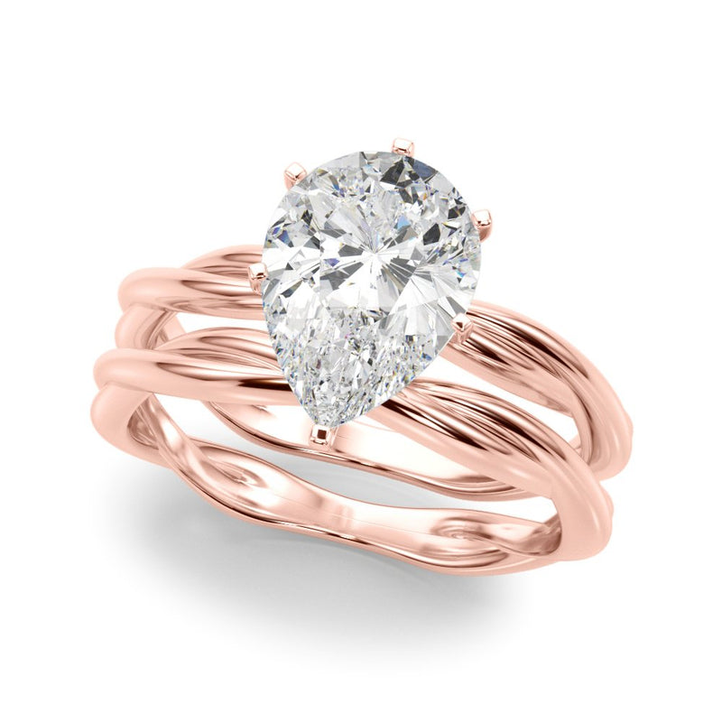 Gala Round Twisted Shank Engagement Ring