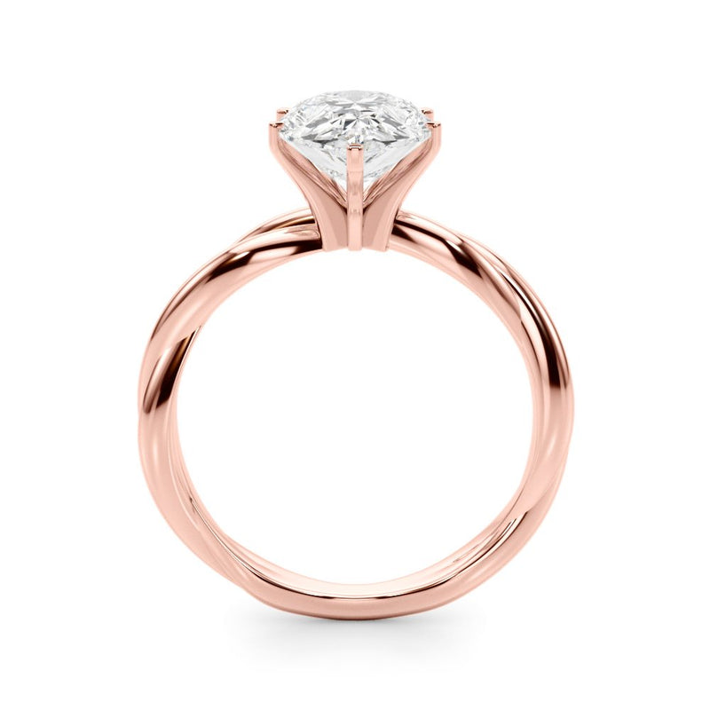 Gala Round Twisted Shank Engagement Ring