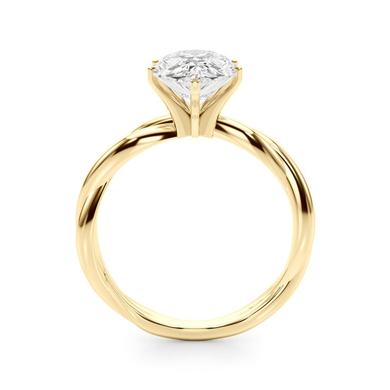 Gala Round Twisted Shank Engagement Ring