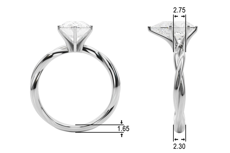 Gala Round Twisted Shank Engagement Ring