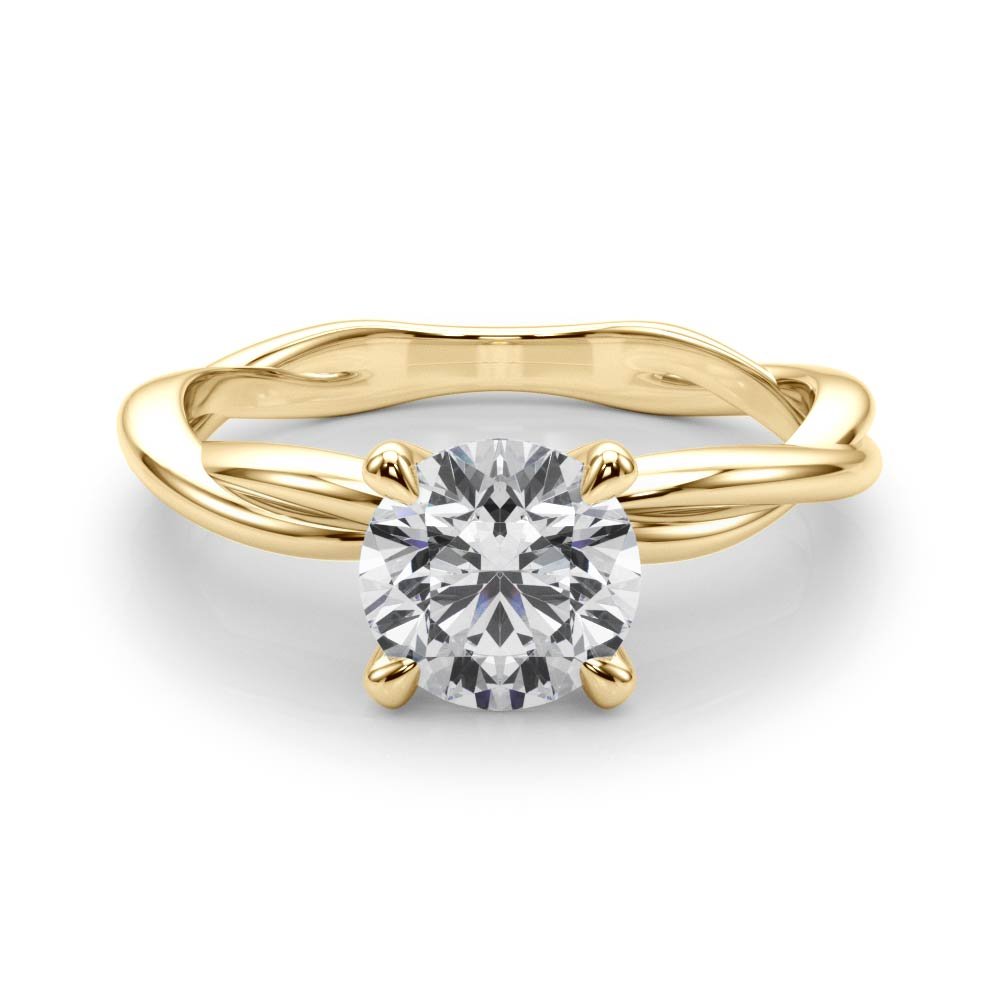 Gala Round Twisted Shank Engagement Ring