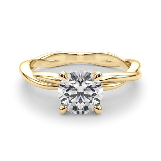 Gala Round Twisted Shank Engagement Ring