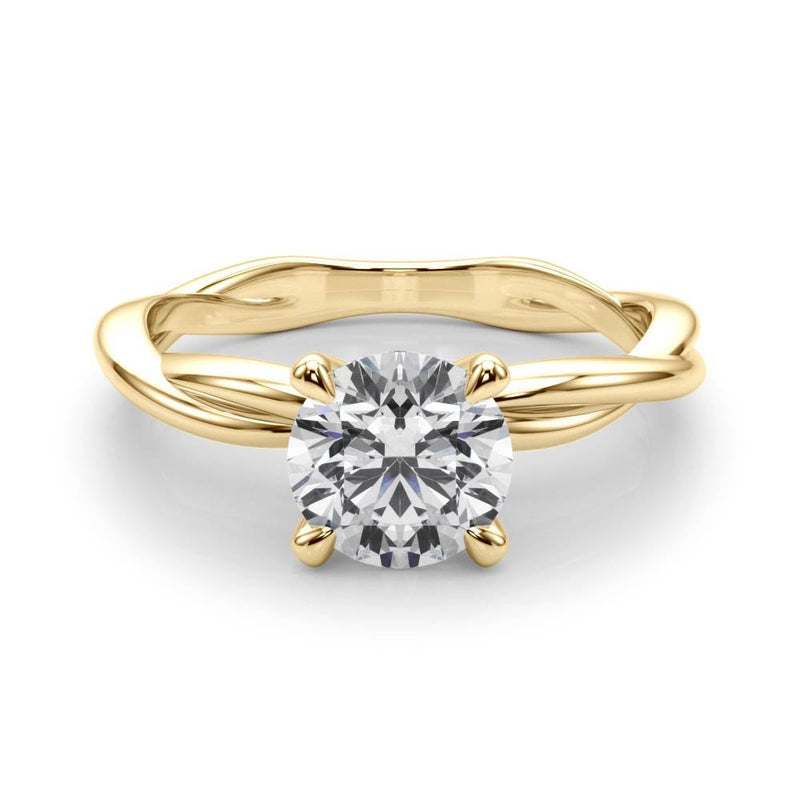Gala Round Twisted Shank Engagement Ring