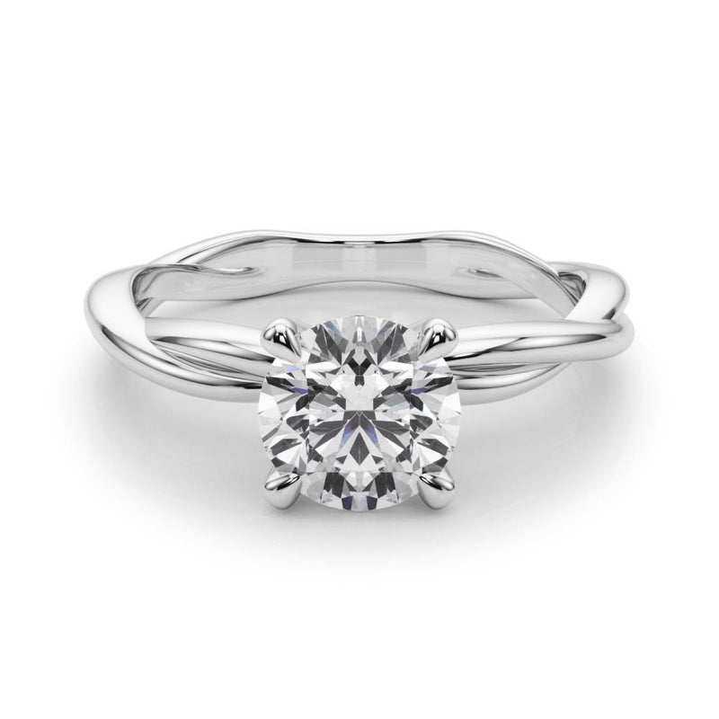 Gala Round Twisted Shank Engagement Ring