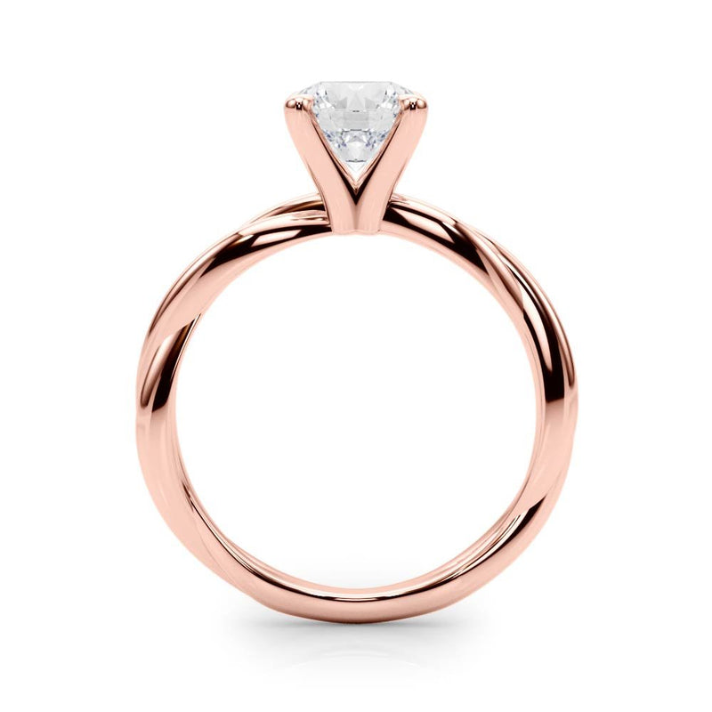 Gala Round Twisted Shank Engagement Ring