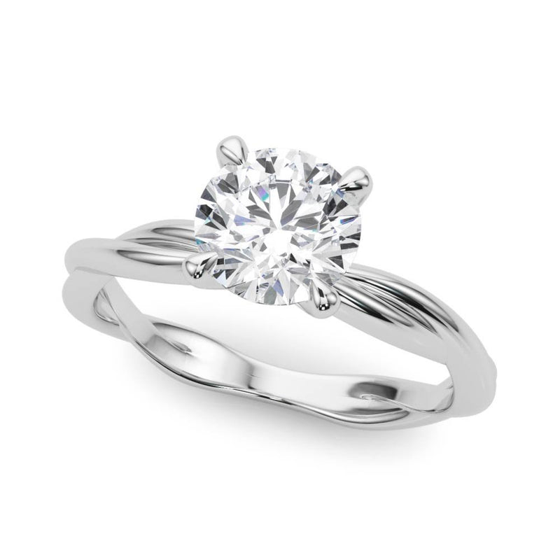 Gala Round Twisted Shank Engagement Ring