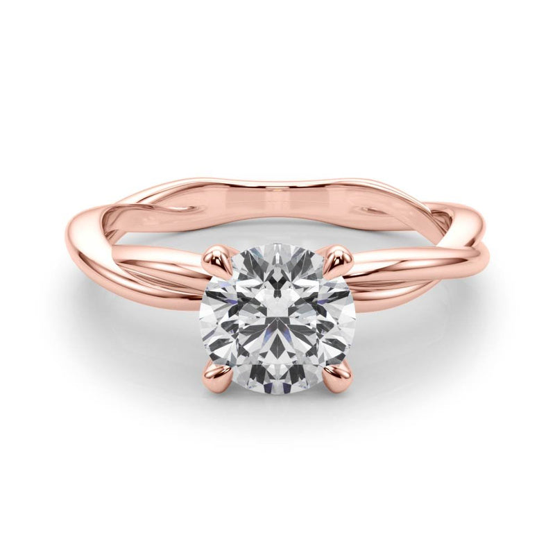 Gala Round Twisted Shank Engagement Ring