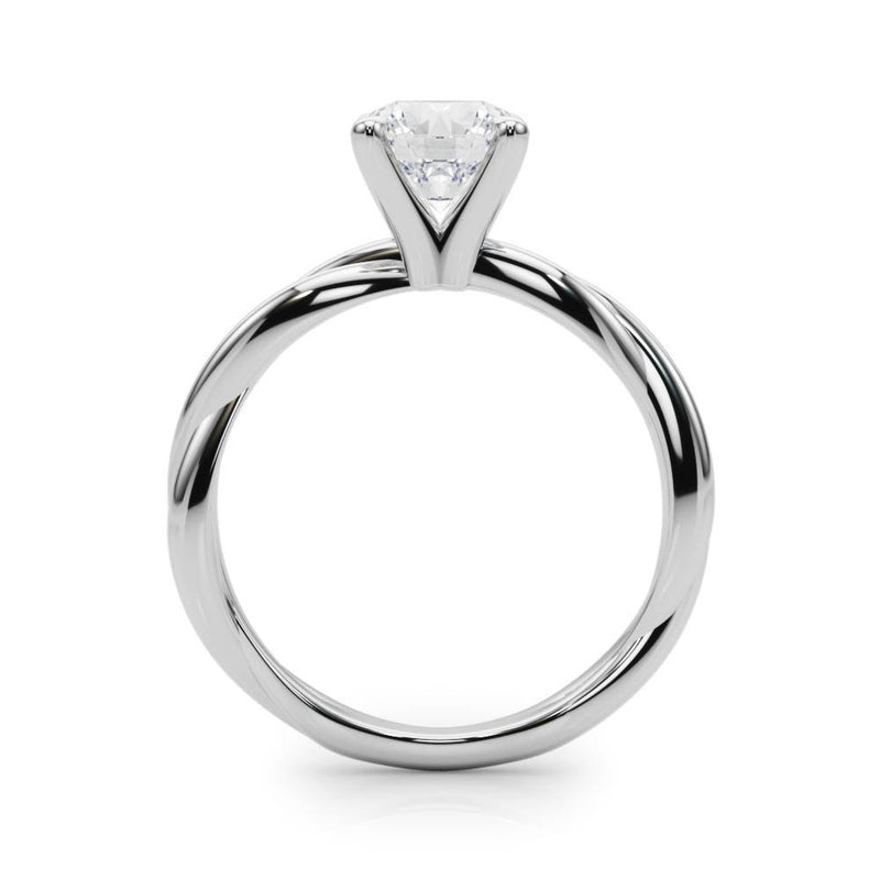 Gala Round Twisted Shank Engagement Ring