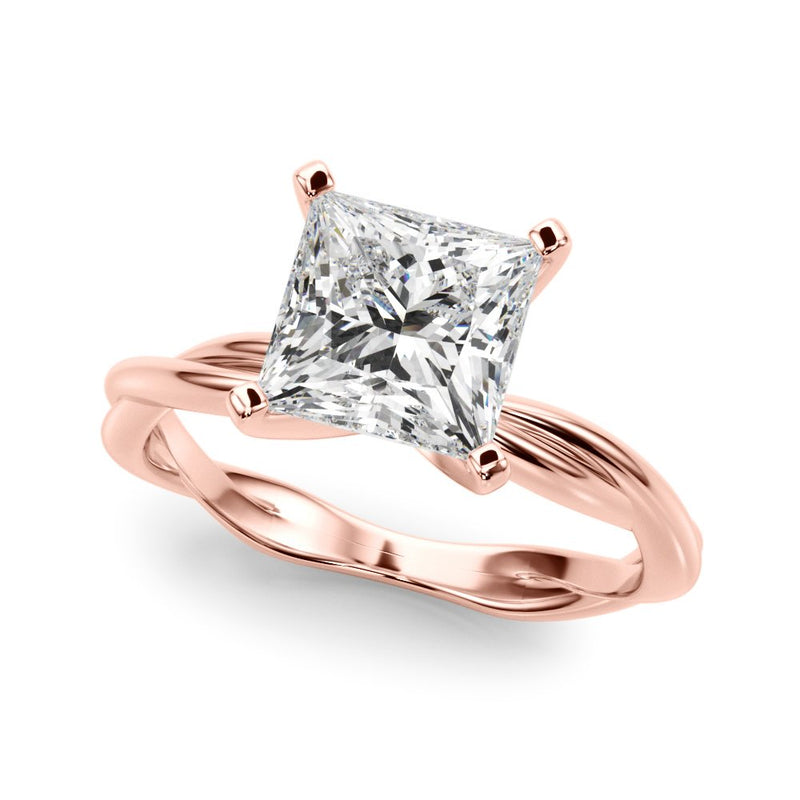 Gala Round Twisted Shank Engagement Ring
