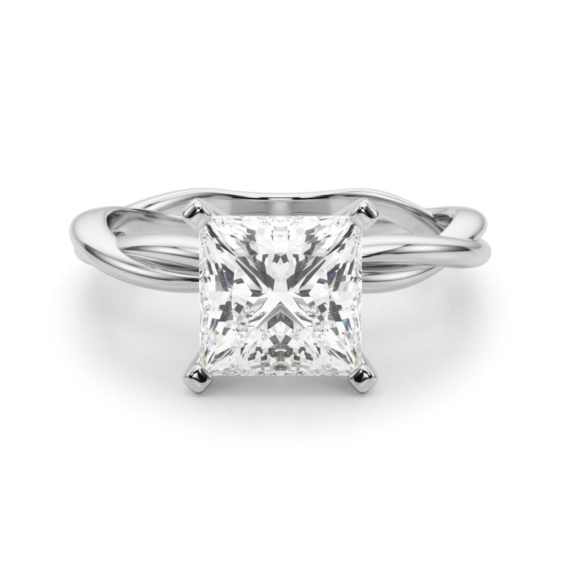 Gala Round Twisted Shank Engagement Ring