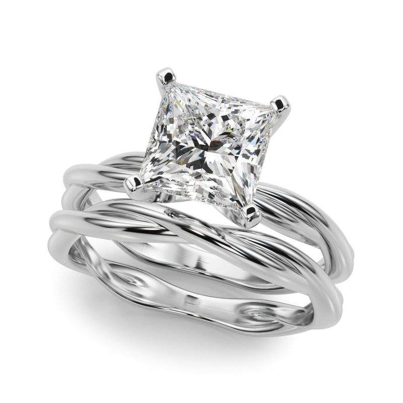Gala Round Twisted Shank Engagement Ring