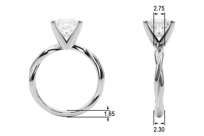 Gala Round Twisted Shank Engagement Ring