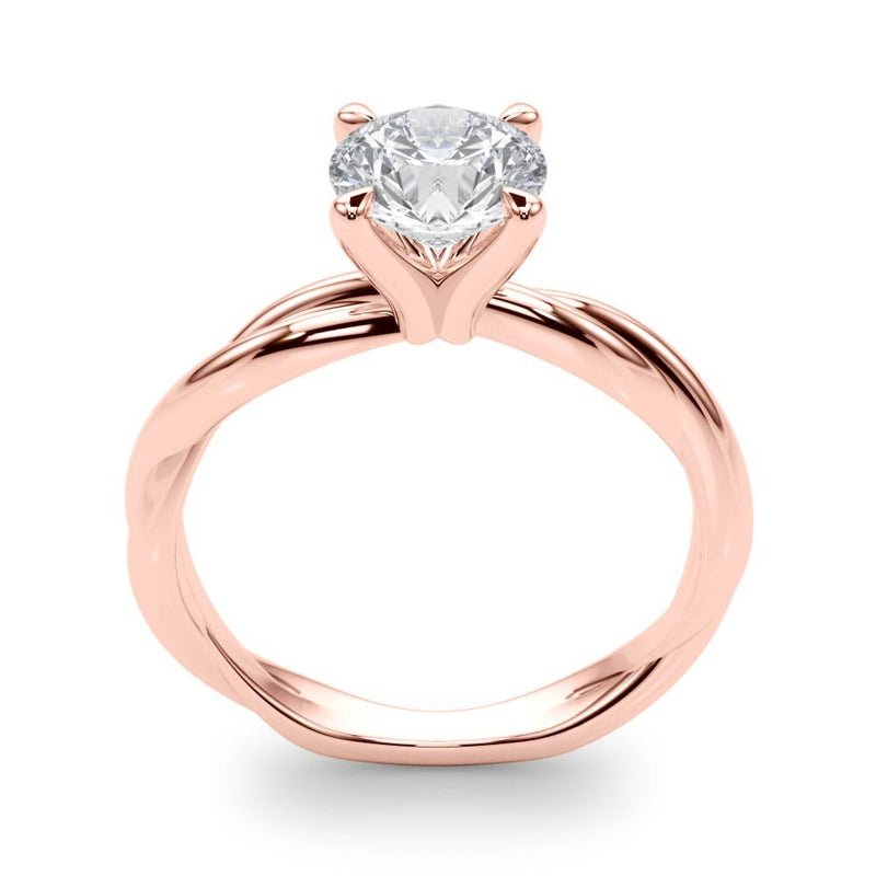 Gala Round Twisted Shank Engagement Ring