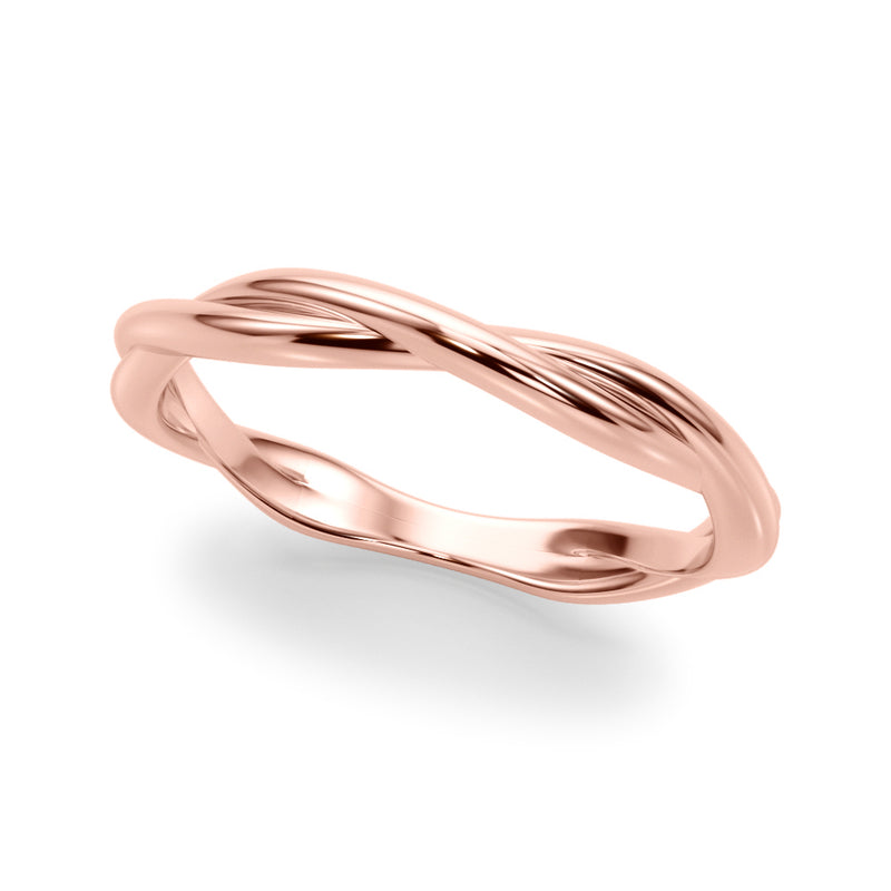Gisele Twisted Shank Plain Wedding Band