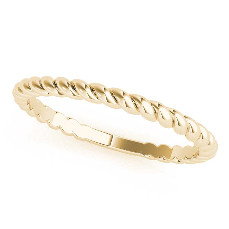 Fleur Braided Twist Plain Wedding Band