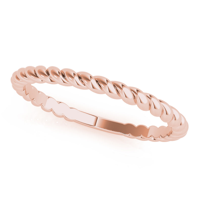 Fleur Braided Twist Plain Wedding Band