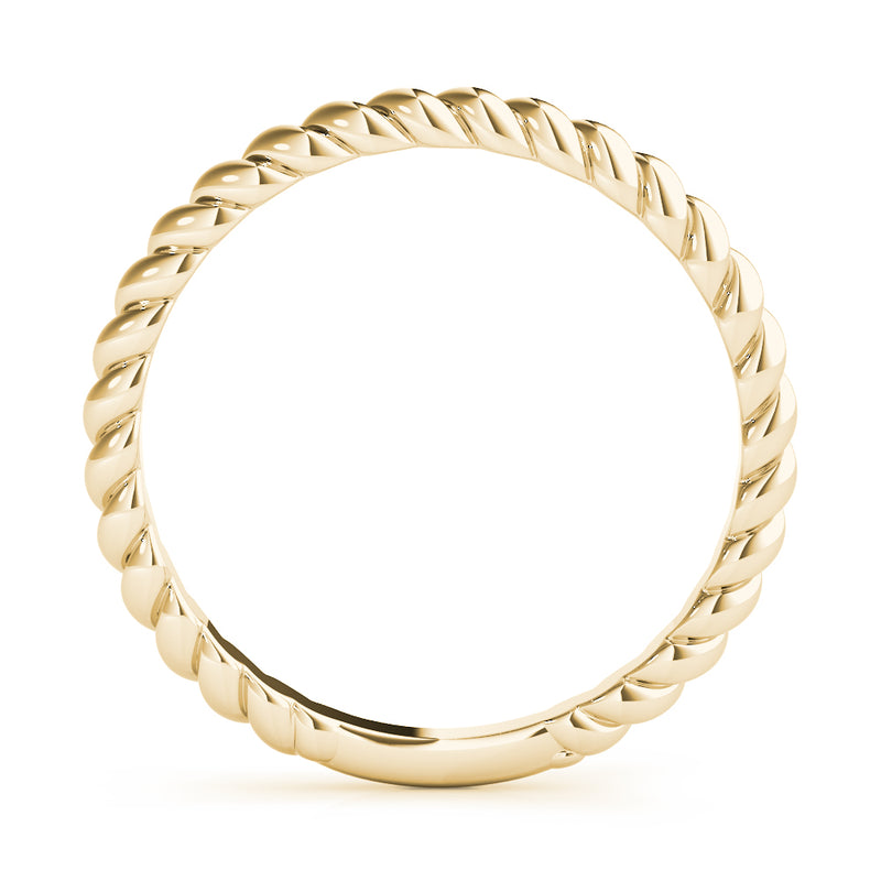 Fleur Braided Twist Plain Wedding Band