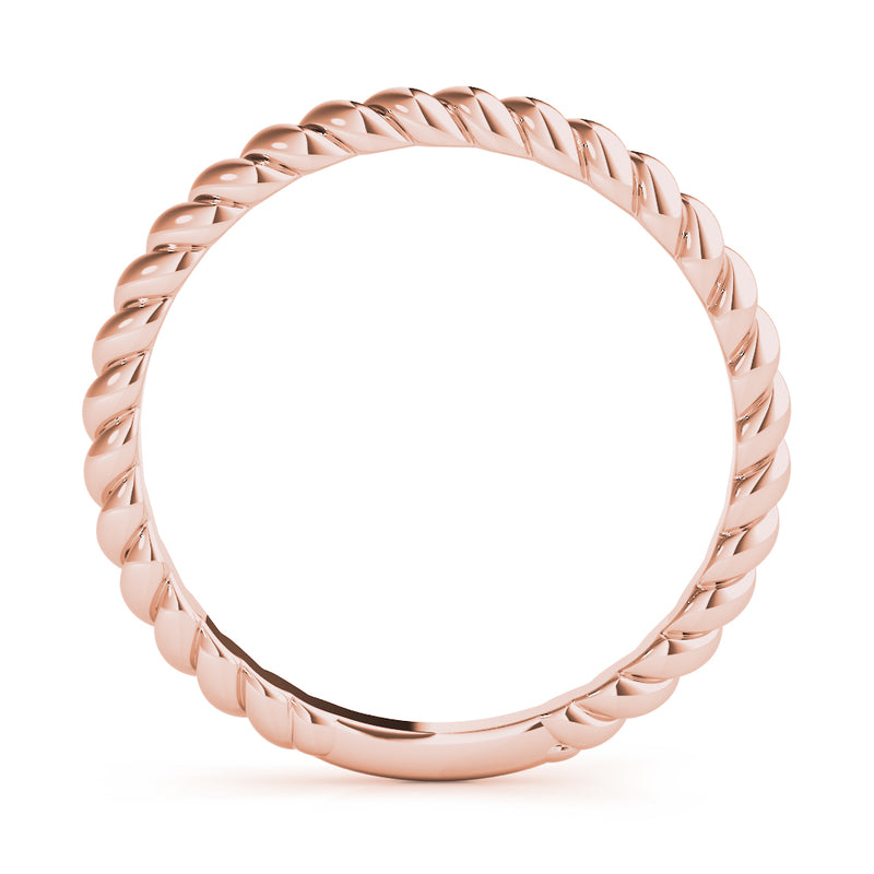 Fleur Braided Twist Plain Wedding Band