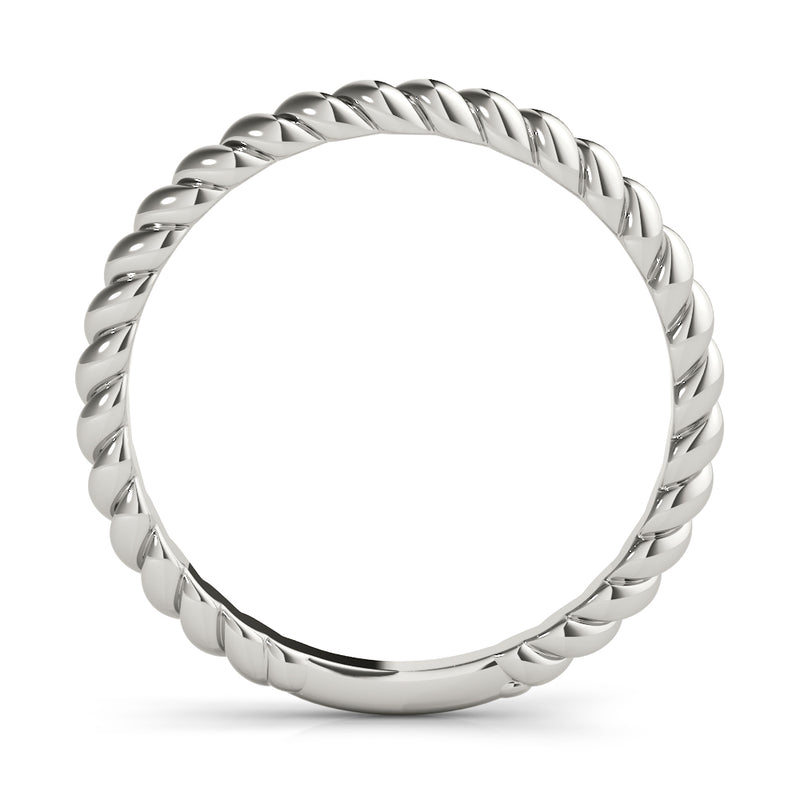 Fleur Braided Twist Plain Wedding Band