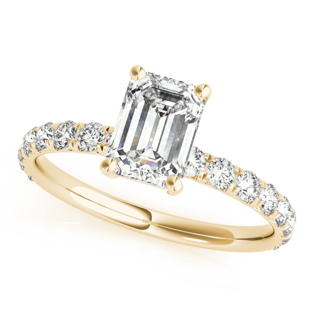 Karina Emerald Cut Single Row Engagement Ring