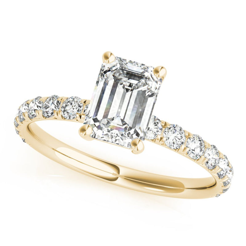 Karina Emerald Cut Single Row Engagement Ring