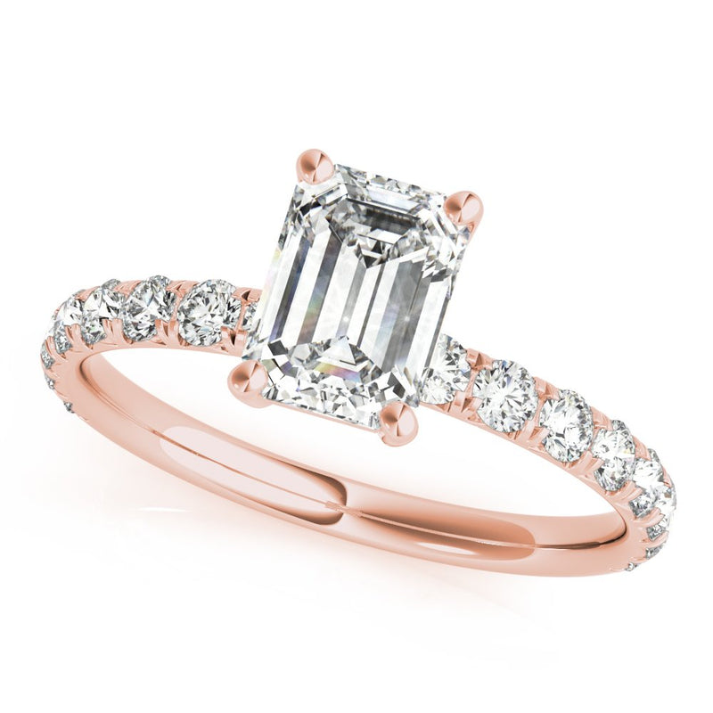 Karina Emerald Cut Single Row Engagement Ring