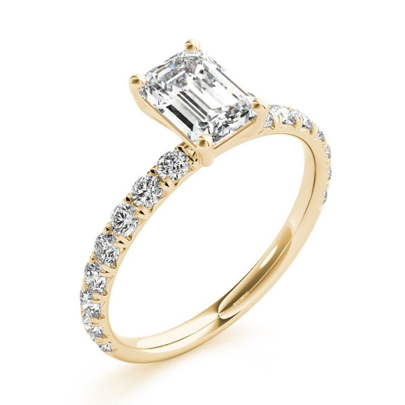 Karina Emerald Cut Single Row Engagement Ring