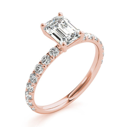 Karina Emerald-cut Single Row Engagement Ring In 14k White Gold