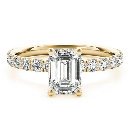 Karina Emerald-cut Single Row Engagement Ring In 14k White Gold