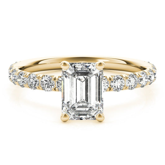 Karina Emerald-cut Single Row Engagement Ring In 14k White Gold