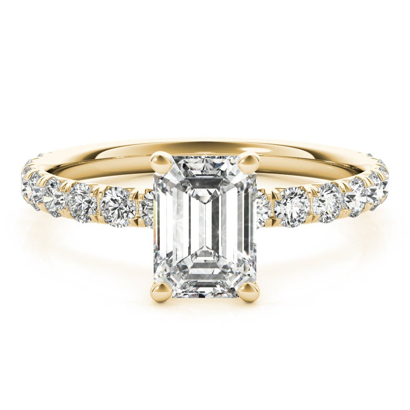 Karina Emerald Cut Single Row Engagement Ring
