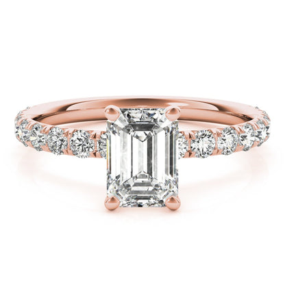 Karina Emerald-cut Single Row Engagement Ring In 14k White Gold