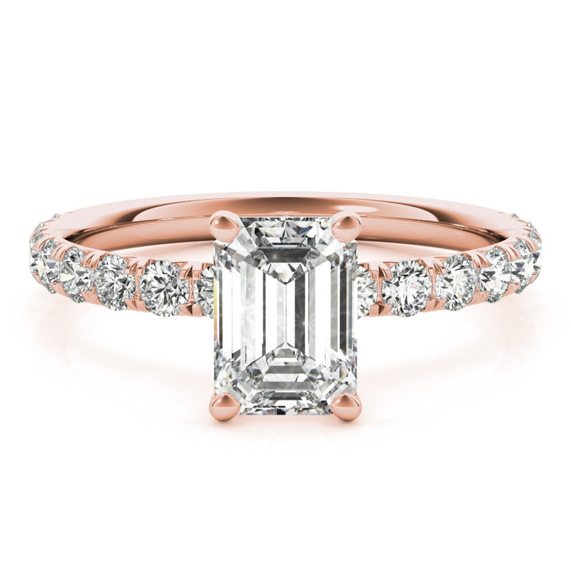 Karina Emerald Cut Single Row Engagement Ring