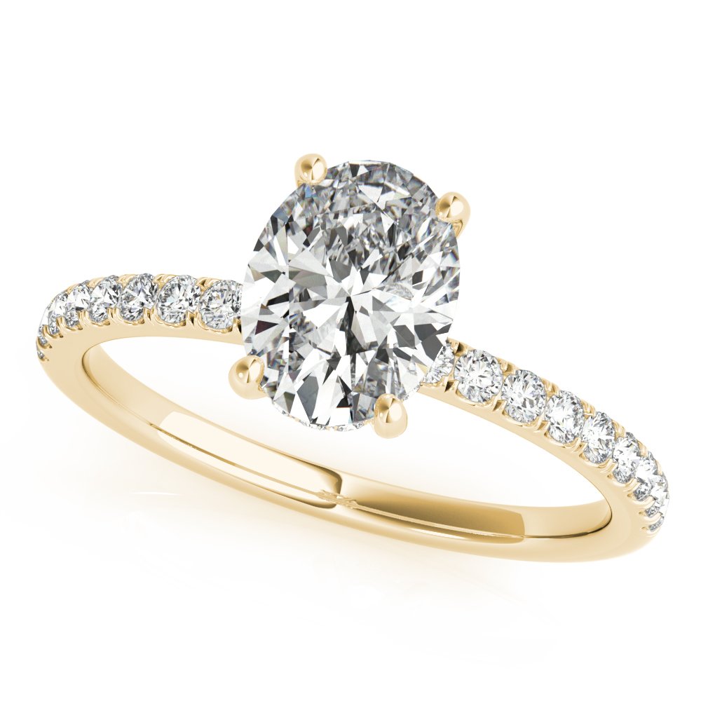 Ivy Oval Hidden Halo Engagement Ring In 14k White Gold